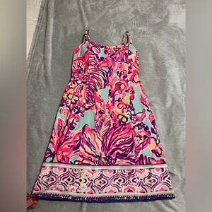 Lilly Pulitzer Shelli Serene Blue Big Escapade Engineered Tie Back Dress
